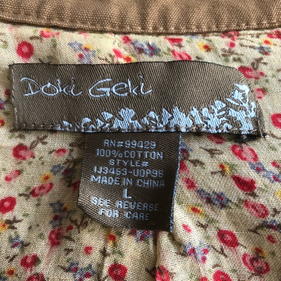 Doki Geki Military Style Jacket sz L - Picture 5 of 5